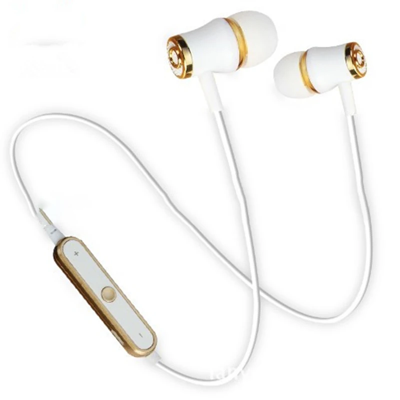 Teamyo N64 беспроводные Bluetooth спортивные наушники сабвуферные наушники анти-пот Беспроводные наушники с микрофоном - Цвет: White gold