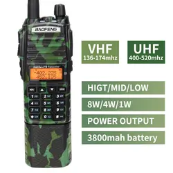 Baofeng UV-82 плюс двухканальные рации 8 Вт 3800 мАч батарея с DC разъем UV82 двойной PTT группа UV 82 передатчик Ham радио