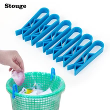 Stouge 6 шт./лот Органайзер Домашний для хранения Зажимы Зажим для мусорного ведра мешки для мусора нескользящий держатель Противоскользящий фиксация мусора мешок корзина синий