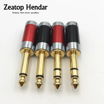 

50Pcs 6.35mm 2 Pole Mono / 3Pole Stereo Audio Jack 6.35 Assembly Guitar Microphone Plug Adapter for 6mm / 8mm Cable Connector