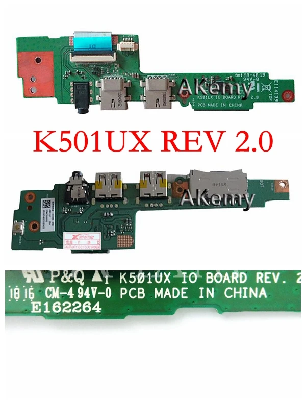 Pаспродажа K501UX K501LX K501UW font b USB b font IO плата для ASUS A501L K501 K501LX K501LB K501U A501U K51UXM кабель для ноутбука аудио font b USB b font IO JACK Плата