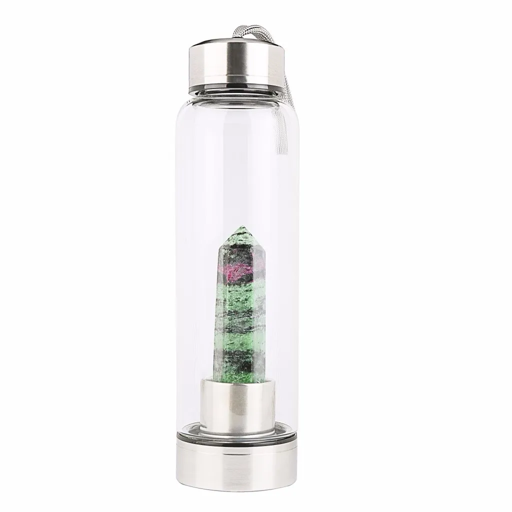 Горячая Прямая Натуральный прозрачный кристалл целебное обелисковое палочка Elixir кварцевые бутылки для воды Инструменты - Цвет: B