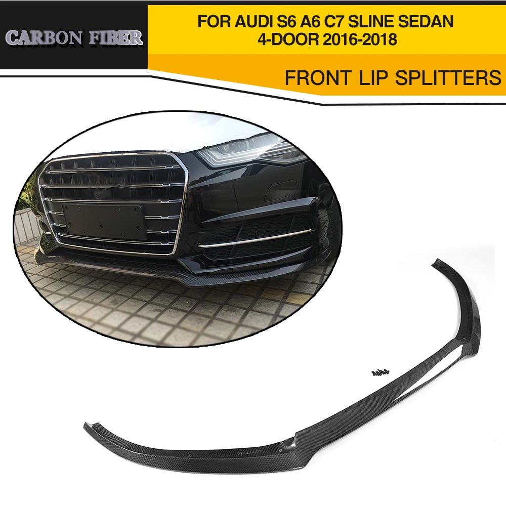 Carbon Fiber Auto Front Bumper Lip Chin For Audi S6 A6 C7 SLINE Sedan 4 Door 2016-2018 Car Exterior Parts Carbon Fiber Auto Front Bumper Lip Chin For Audi S6 A6 C7 SLINE Sedan 4 Door 2016-2018 Car Exterior Parts