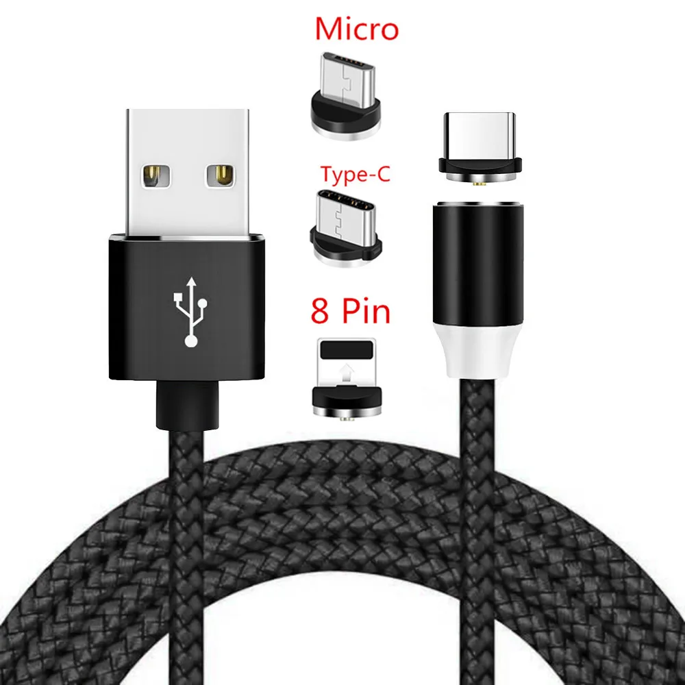 

Magnetic Cable LED Type C Micro USB Magnet usb charging cable for Apple iphone X 7 8 6 Xs Max XR For Samsung A50 S8 S7 J7 J5 J4