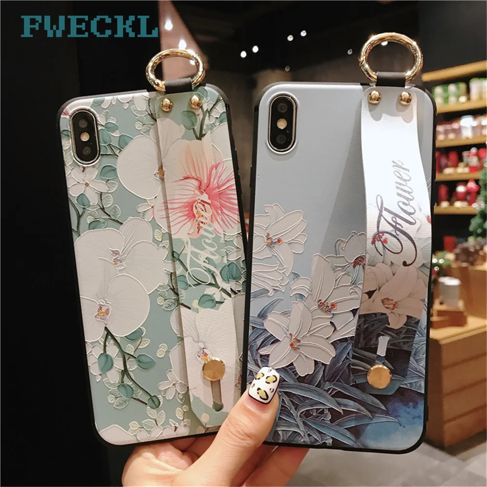Wrist Strap Phone Cases For iPhone X XS MAX XR Soft TPU