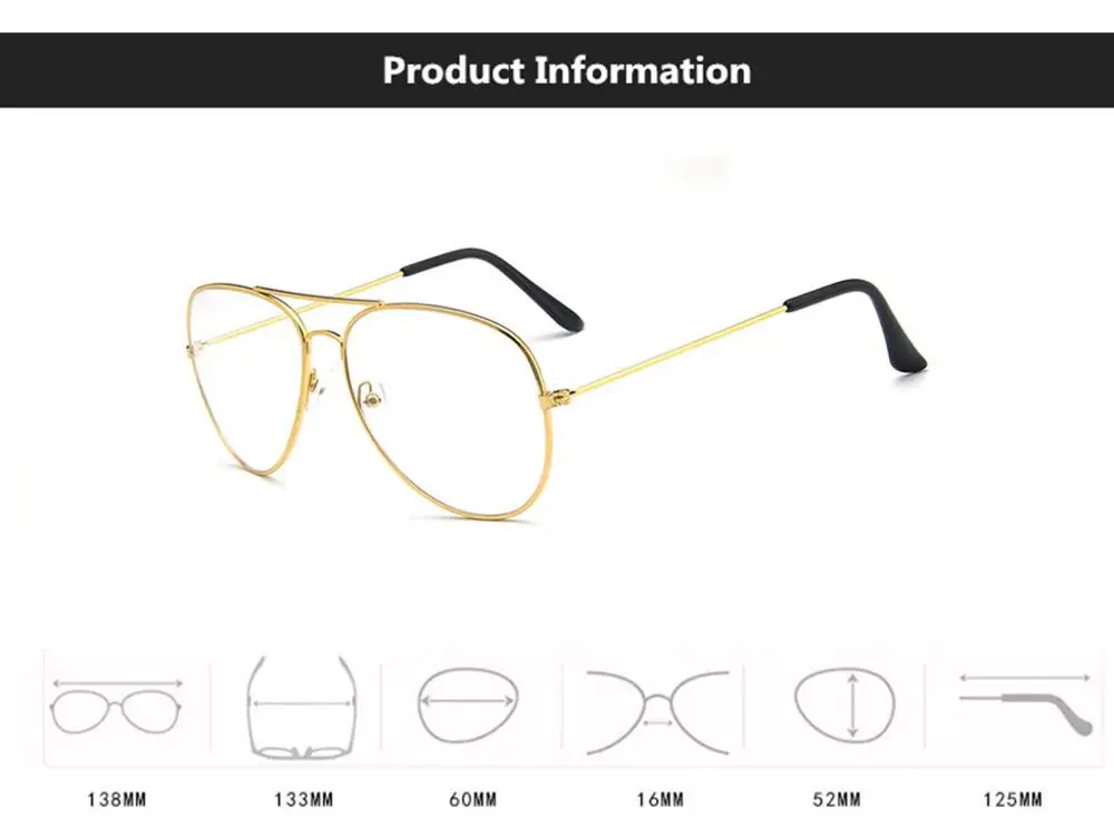 AIMISUV, ретро очки с прозрачными линзами, Женская Металлическая оправа, простые очки, очки, очки для близорукости, оптическая оправа, прозрачные линзы