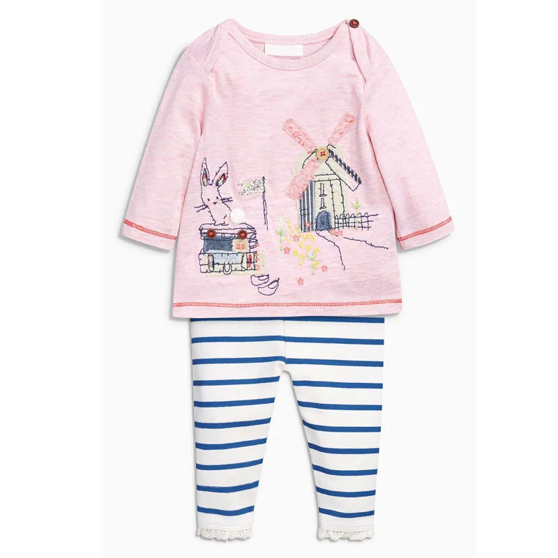 

2016 New 2pcs 1pc Pink Shirts+1pc Pants Children's Clothing Set Girls Clothes Suits Pink Red Character free shipping