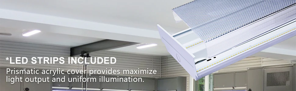 60w Garage Lights Led Wraparound Light 4ft Led Shop Ceiling Lights