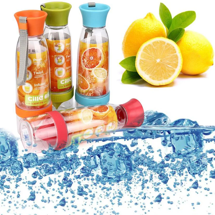 ISHOWTIENDA New Creative Fruit Juice Infuser Water Bottle 750ML Plastic Portable Lemon Juice