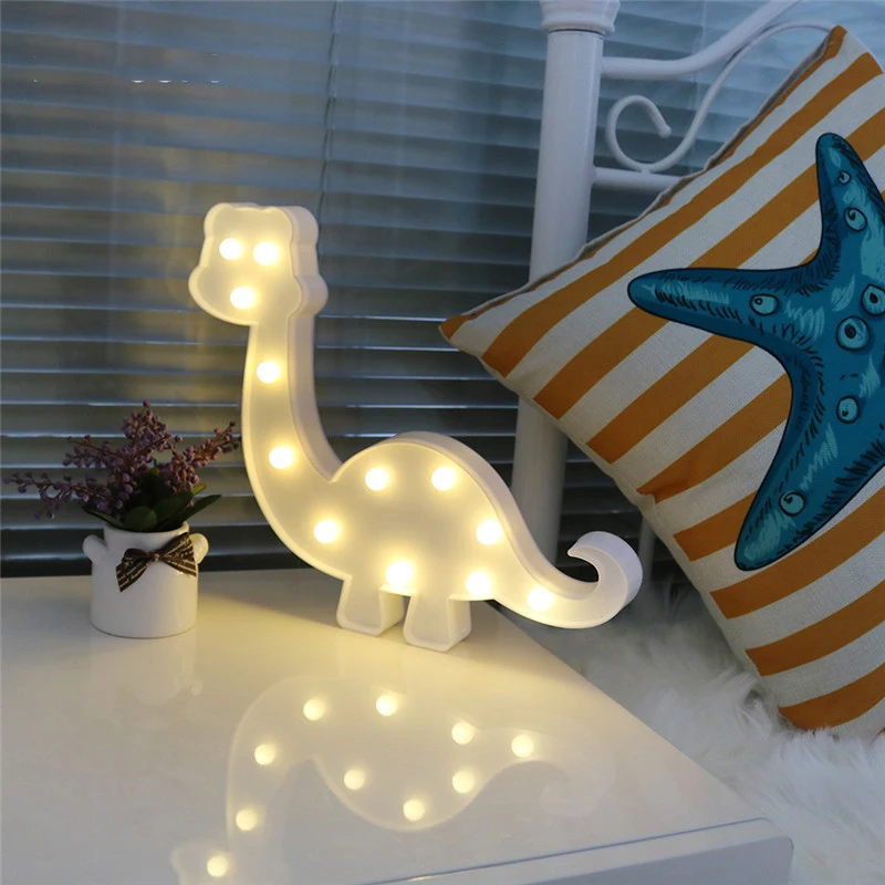 Милые 3D лампы животных в форме динозавра Батарея светодиодный ночник Для детей кровать, настольная лампа знаковое событие Беспроводной бра