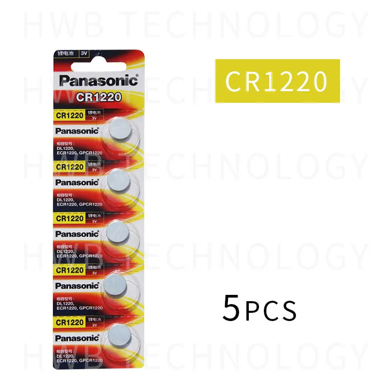 

5X for PANASONIC CR1220 BR1220 DL1220 ECR1220 LM1220 3v lithium battery Cell Button Card Batteries Button coin for watches,toys