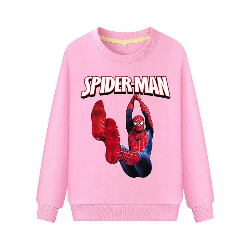 

2019 Boy Funny 3D Cartoon Spider-man Print Sweatshirts Children Spring Autumn Hoodies Girls Pink Long Sleeve Hoodie Coats DZ136