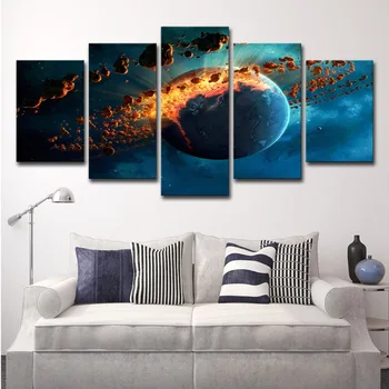 

5 Piece Large Modern Contemporary Universe Stellar Explosion Canvas Prints Artwork Gallery Wrapped Scape Pictures Oil Paintings