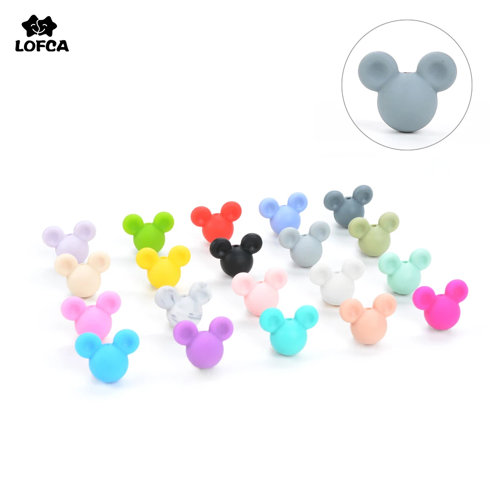

Mouse Loose Silicone Beads BPA Free Teething Cartoon Make For Food Grade Beads Necklace Silicone Beads Teether Safe Toy Baby