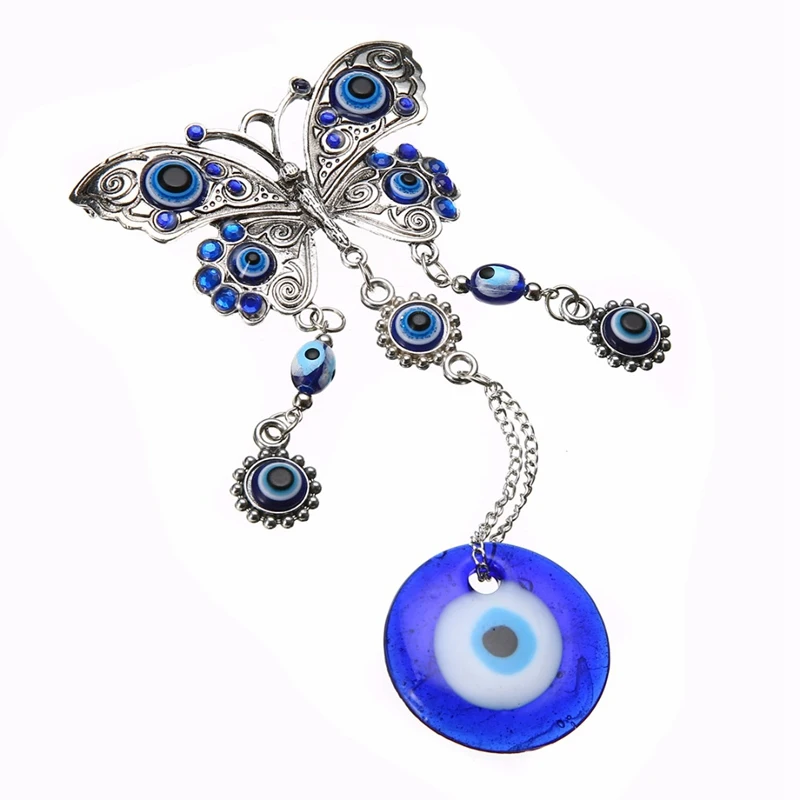 1 шт. подвески в виде бабочки 20 см Lucky Turkish Blue Glass Evil амулет глаза для автомобиля
