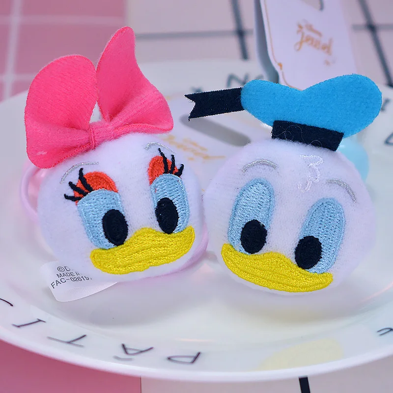 2pcsset Sweet Donald Daisy Plush Toys Couples Ducks Hairband Plush 