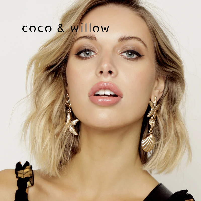 

New arrival mix-match statement seashell dangle earrings , gold tone shell drop earrings for women fashion jewelry for party