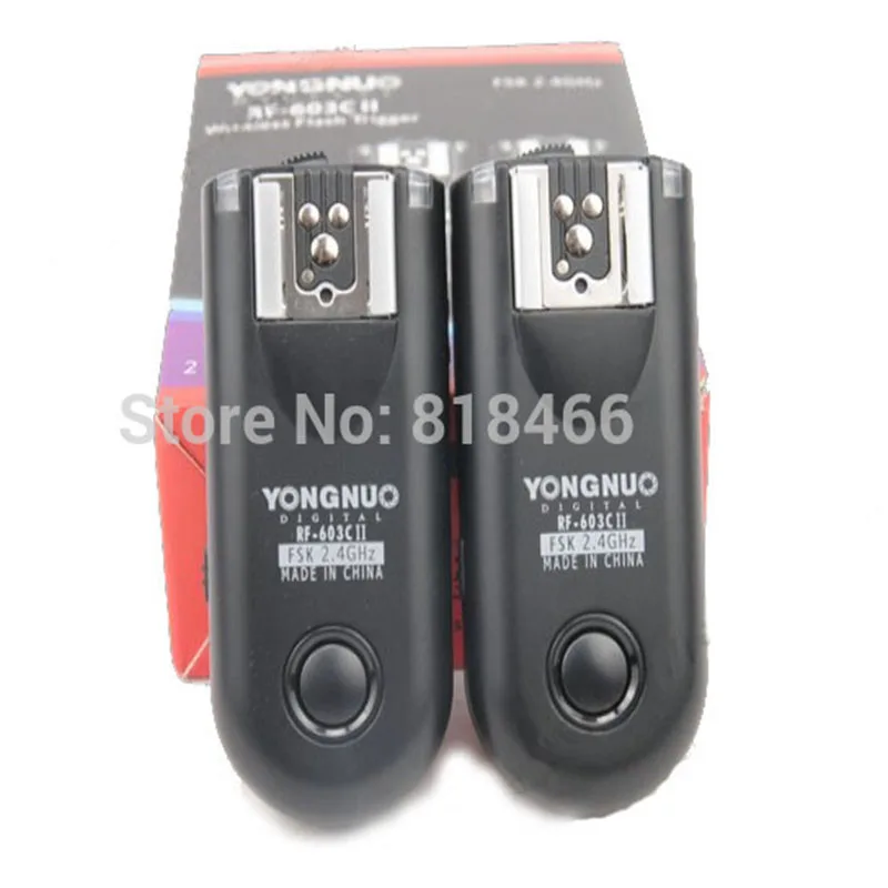 Вспышка Yongnuo триггер RF-603II C RF603c c1 c3 ii РФ 603 2 приемопередатчики для canon 5dII 1D 6D 7D 50d 60d 500d 600d 1000d ti5 ti6 - изображение