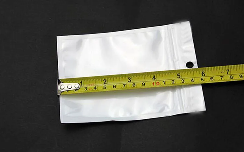 

10.5cm*15cm White/Clear Reclosable Valve Zipper Plastic Packaging Poly Bag Zip Lock Storage Bag Retail Package W/ Hang Hole