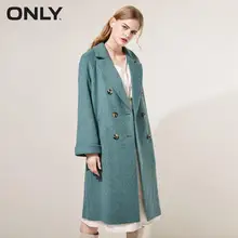 Только женское зимнее новое шерстяное двубортное длинное шерстяное пальто с отворотами на лобовом стекле пальто женское| 11846U505