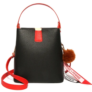 

New Retro Bucket Women'S Bag Korean Fashion Wild Handbag Wide Shoulder Strap Shoulder Messenger Bag