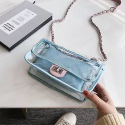 Прозрачная гелевая сумка 2019 летняя новая качественная женская дизайнерская сумка решетчатый замок сумка-мессенджер Mujer