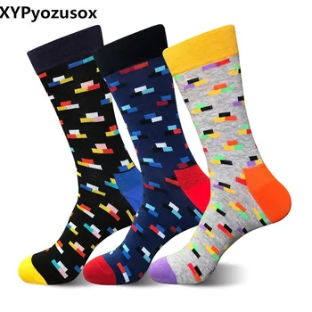 

Fashion Long Socks Men Hip Hop Streetwear Happy Winter Warm Socks Male Casual Funny Colorful Combed Cotton Socks Funny Sokken