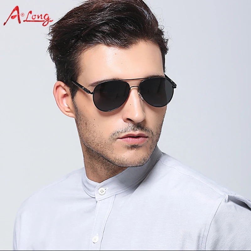 Buy A Long Luxury Retro Pilot Sunglasses Men Polarized