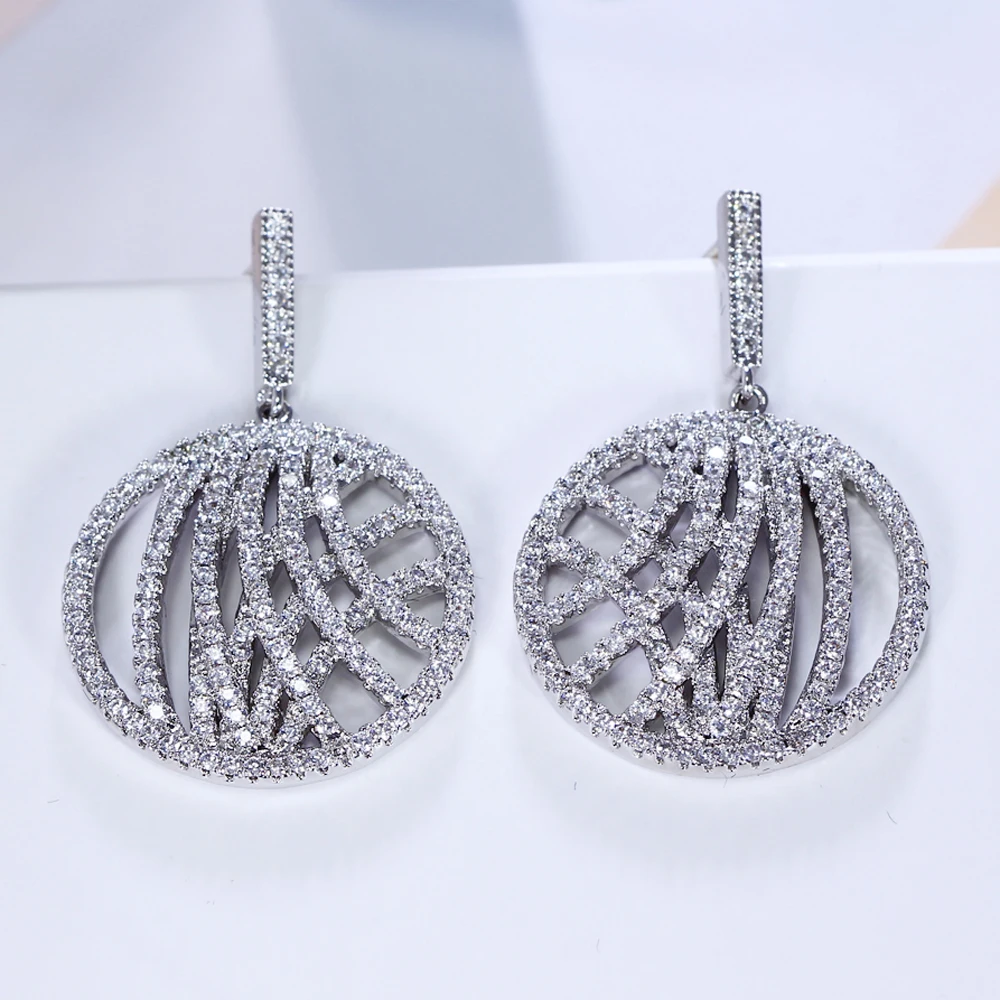 Dangling fashion drop earrings for women online shopping Sporty brincos with top grade crystal fashion jewelry for statement