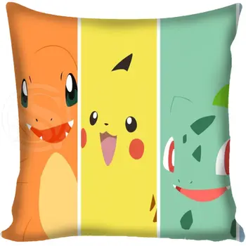 

Custom Pokemon Pillowcase Square Zippered Home Decorative Pillow Cover Two Sides Printed 35X35 40X40 45X45 60X60