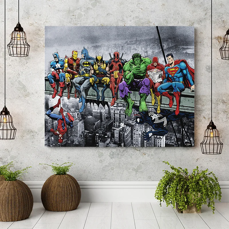 

Heroic Oil Canvas Painting Modern Wall Art Canvas Prints Super Hero Artwork Decorative Wall Pictures Living Room Kids Pictur