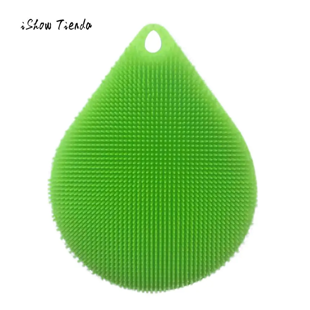 

1pcs Water drops Shape Silicone Dish Washing Sponge Scrubber Kitchen Cleaning Antibacterial Tool Cute Design Home Dish Brush
