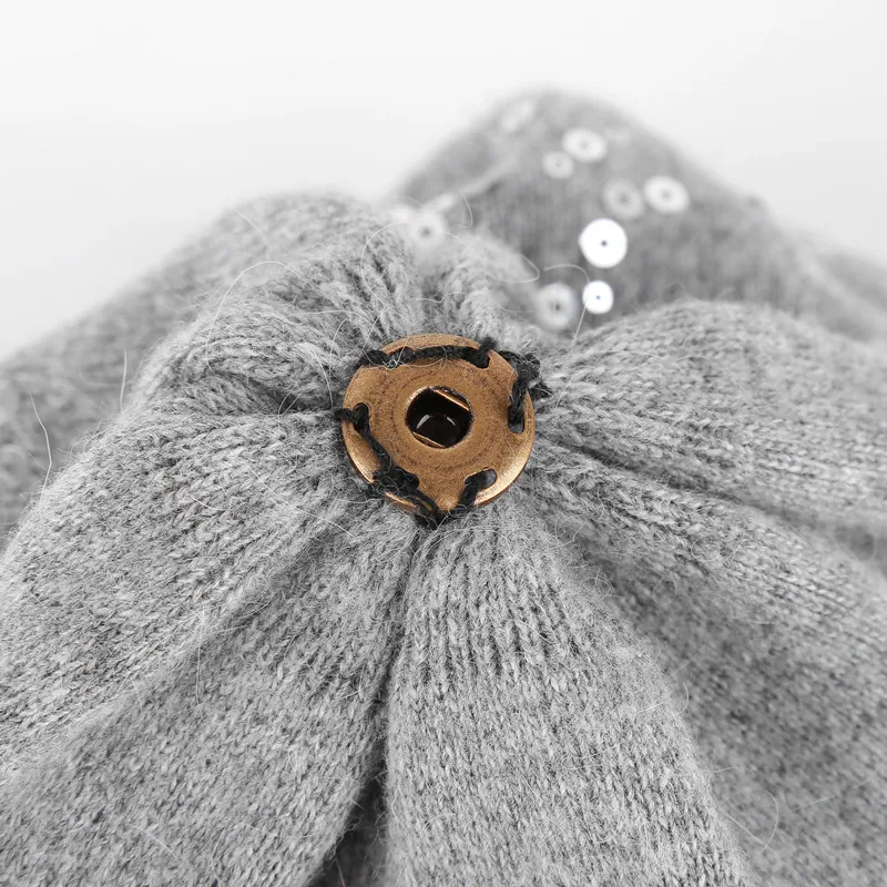 Женская вязаная шапка Xthree зимние шапки из шерсти и меха норки 15 см|winter knitted hats|knitted