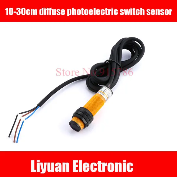 

1pcs 10-30cm diffuse photoelectric switch sensor / three-wire PNP NO infrared sensor DC10-30V