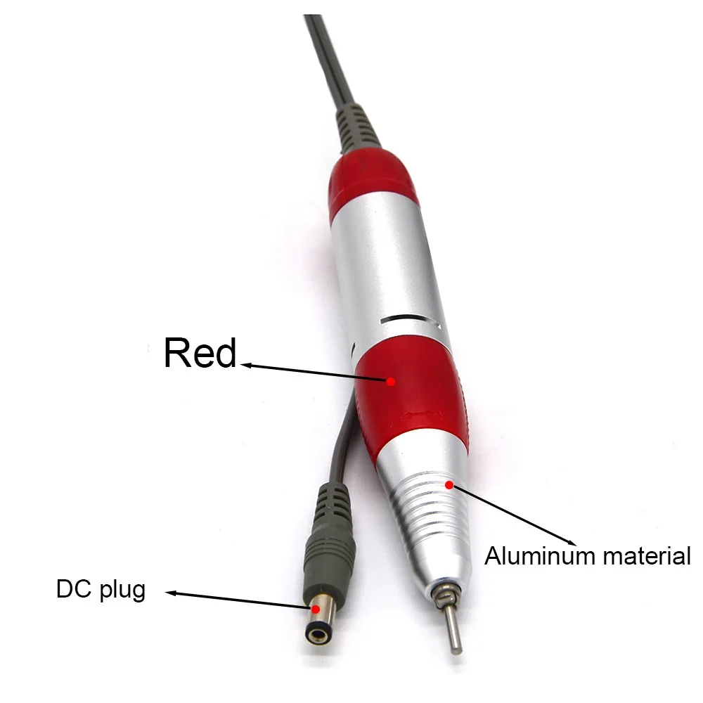 Red-DC-A 30000 об./мин. ногтей дрель ручки наконечника для электрический ногтей маникюр и педикюр сверлильный станок вспомогательное средство DC 3V-DC 12 В 1A - Цвет: Red-DC-A