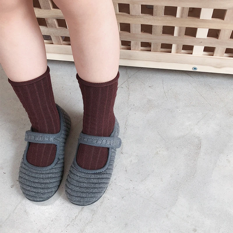 Children's cotton shoes flat shoes boys and girls shoes soft baby sports shoes red gray breathable ballet folding sandals