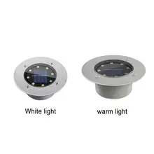8LED алюминиевая литая Солнечная Ip65 водонепроницаемая Напольная Лампа из закаленного стекла, управление светом, садовый газон, погребенный свет, водонепроницаемый свет