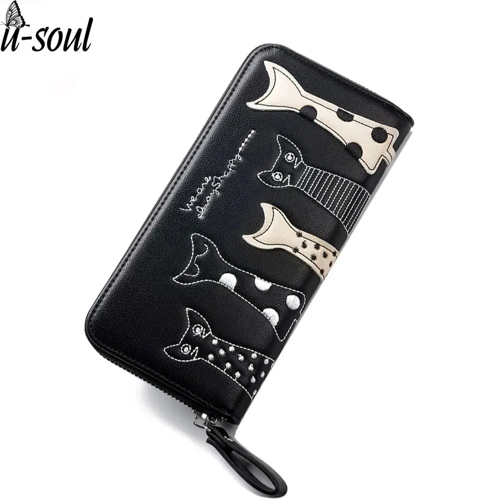 Wallet Women 5 Cat Cute Zipper Wallet Women Card Holder Purse Animal