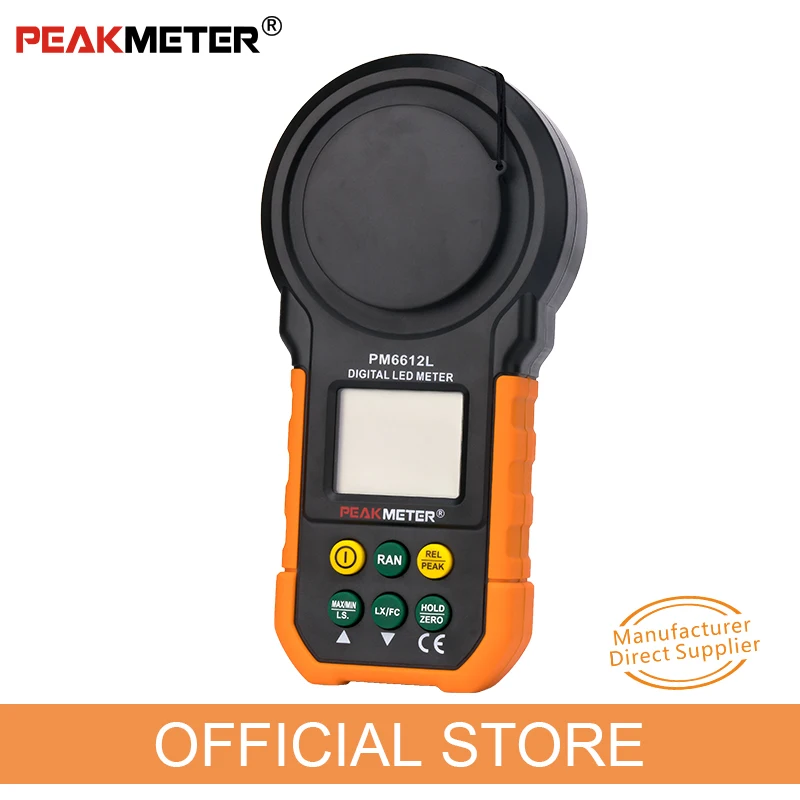 Koop Officiële Peakmeter PM6612L Led Digitale Analoge Bar Light Lux Meter 200000 Lux Handheld Licht Meter Voor Licht Meten