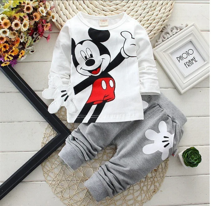 

Girls Dress 2017 New Autumn Cartoon Style Girls Clothes Long Sleeve Cartoon mickey for Kids Dresses 3-7Y
