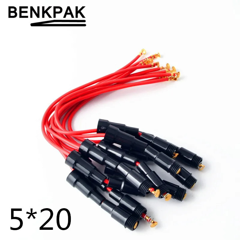 

F103-C 5*20 Glass fuse holder Screw Type 5X20mm with 22 AWG Wire Cable Fuse Holder Fuse link