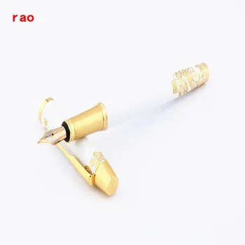 

Luxury quality White 8007 Golden Great Wall China Business office Medium Nib Fountain Pen New