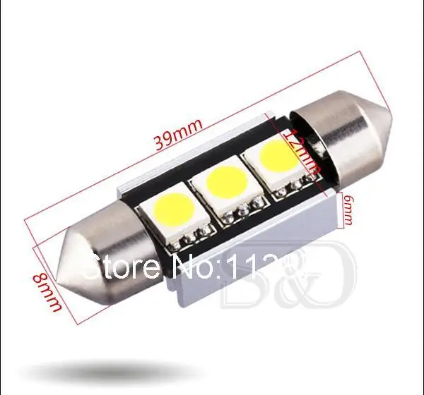 10 шт. 36 мм 39 3 SMD 5050 Белый купол Festoon c5w светодиодный автомобильный CANBUS без ошибок