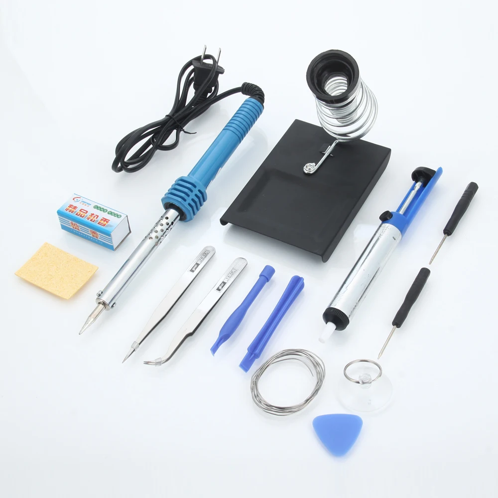 

110V 60W US Plug 13pcs Soldering Iron Welding Solder Station Heat Pencil for DIY LED Panel Light, electronics and repair work