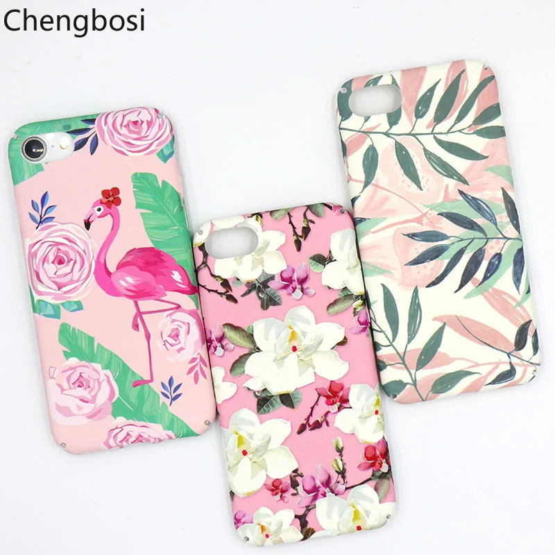 

Case Capa for Coque Iphone 7 Cover Crane Leaves Flower Plant PC Shell for Iphone 7 Plus 8 6 6s X XS MAX XR Floral Fitted Case