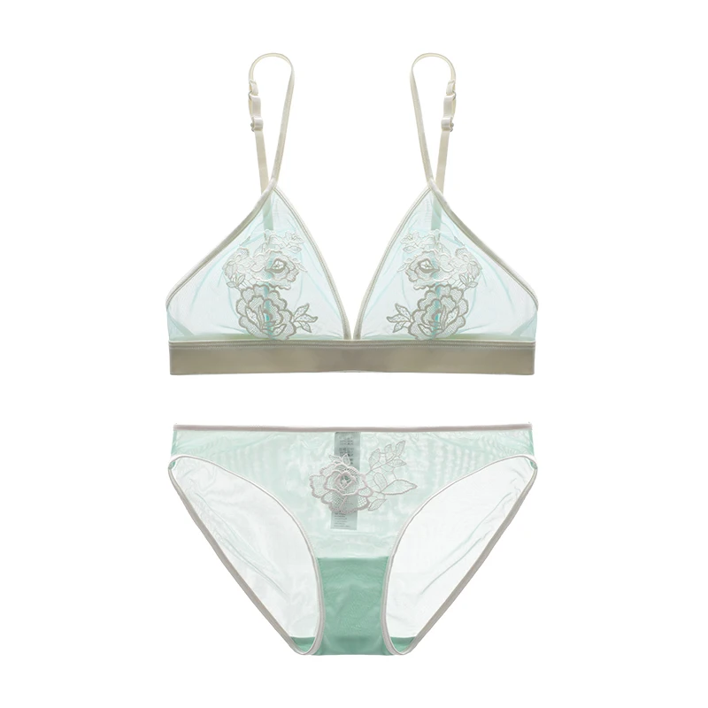 Big Size Push Up See through Lace Underwear Set Comfortable Wirefree