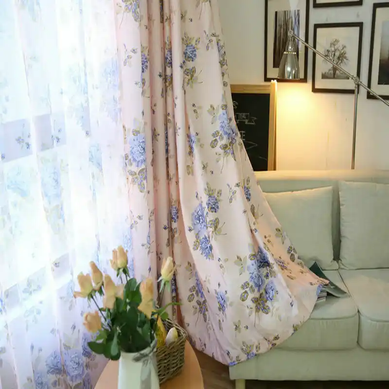 Floral Curtains For Living Room Window Bedroom Pink Small Floral