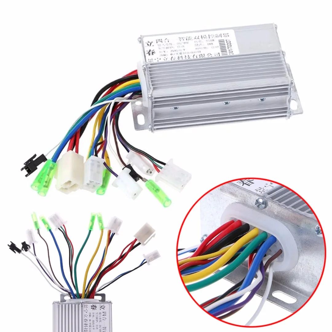 DC 36V/48V 350W DC Motor Controller Electric Bicycle E-bike Scooter Brushless Control with Aluminium Casing