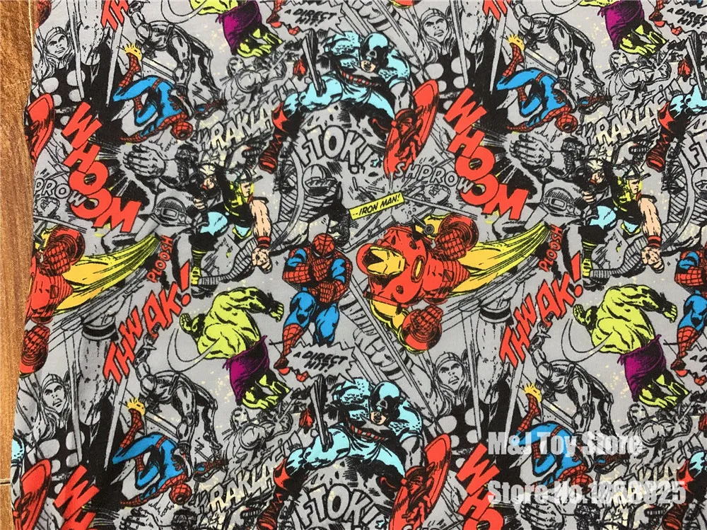 50*175 см Железный человек Мстители эластичная хлопчатобумажная ткань лайкра вязаная трикотажная ткань DIY шитье футболки Ткань для платья