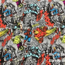 50*175 см Железный человек Мстители эластичная хлопчатобумажная ткань лайкра вязаная трикотажная ткань DIY шитье футболки Ткань для платья